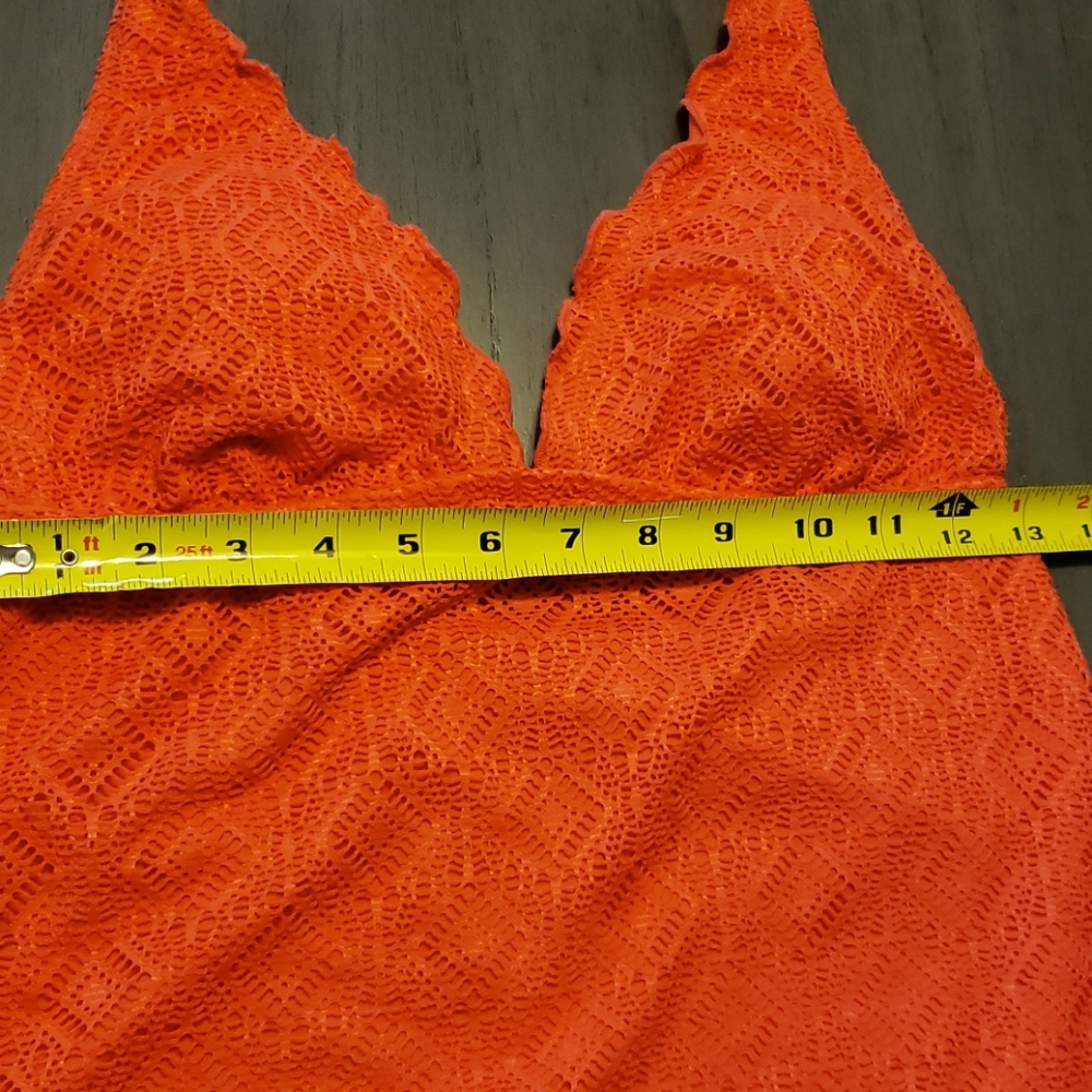 FREE W/ PURCHASE! 🥳 Textured tankini swimsuit top, orange, S - Picture 4 of 6